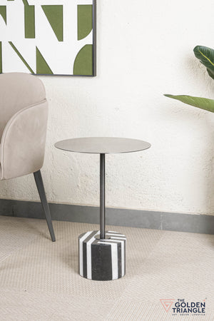 Leonie Marble & Metal Side Table