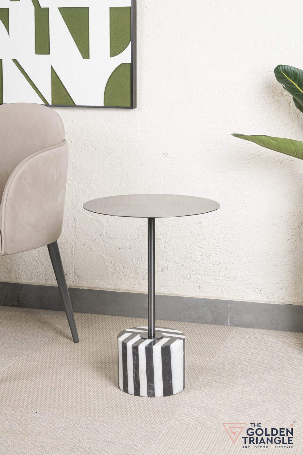 Leonie Marble & Metal Side Table
