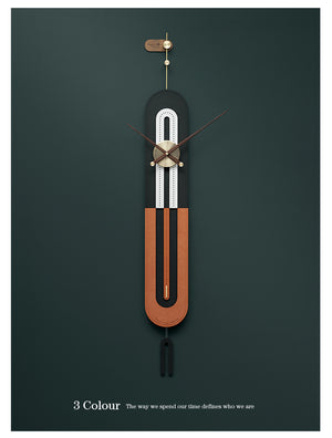 Elisa Wall Clock - Black+Orange