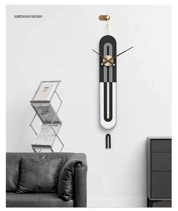 Elisa Wall Clock - Black+White