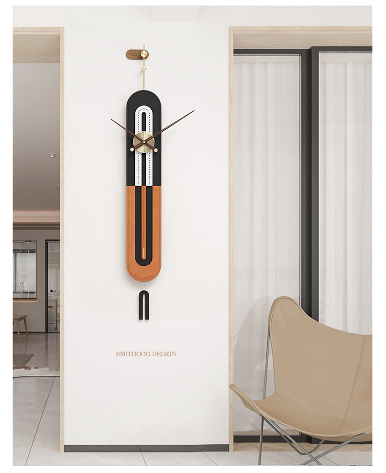 Elisa Wall Clock - Black+Orange
