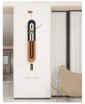 Elisa Wall Clock - Black+Orange