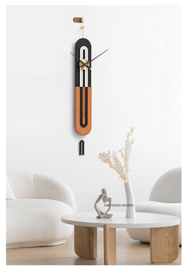 Elisa Wall Clock - Black+Orange