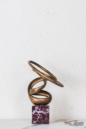 Zuri Abstract Sculpture - Antique Gold