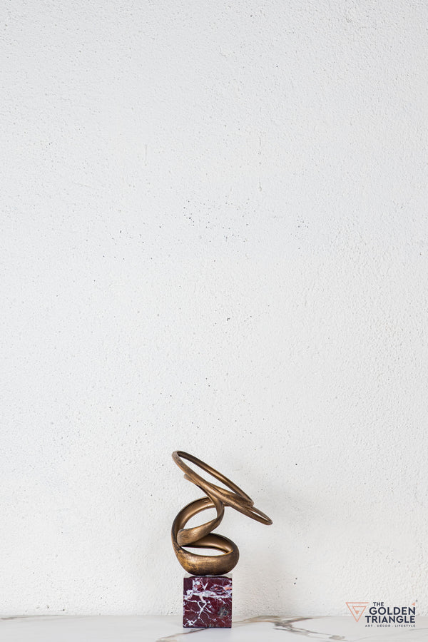 Zuri Abstract Sculpture - Antique Gold