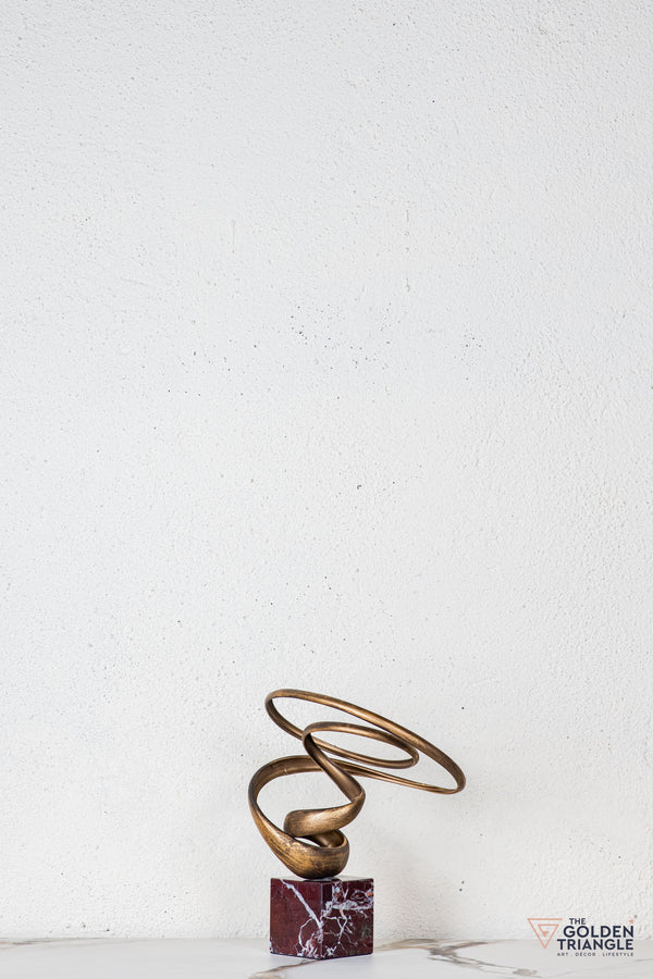 Zuri Abstract Sculpture - Antique Gold