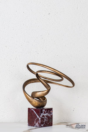 Zuri Abstract Sculpture - Antique Gold