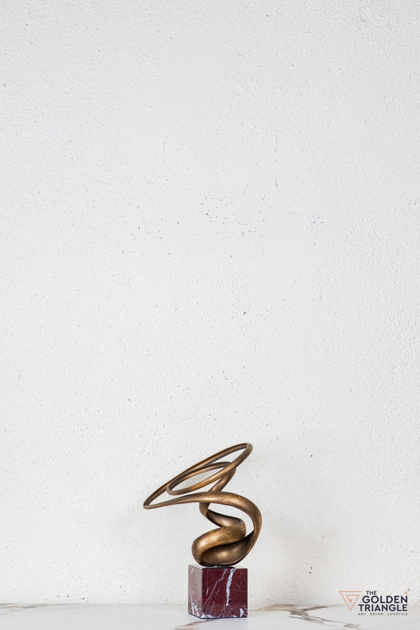 Zuri Abstract Sculpture - Antique Gold