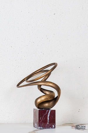 Zuri Abstract Sculpture - Antique Gold