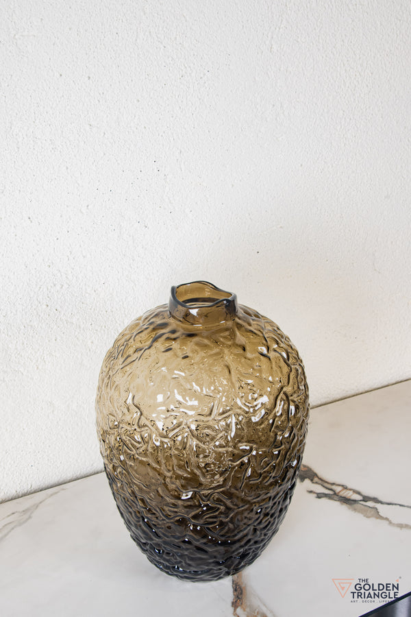 Davora Glass Vase - Brown