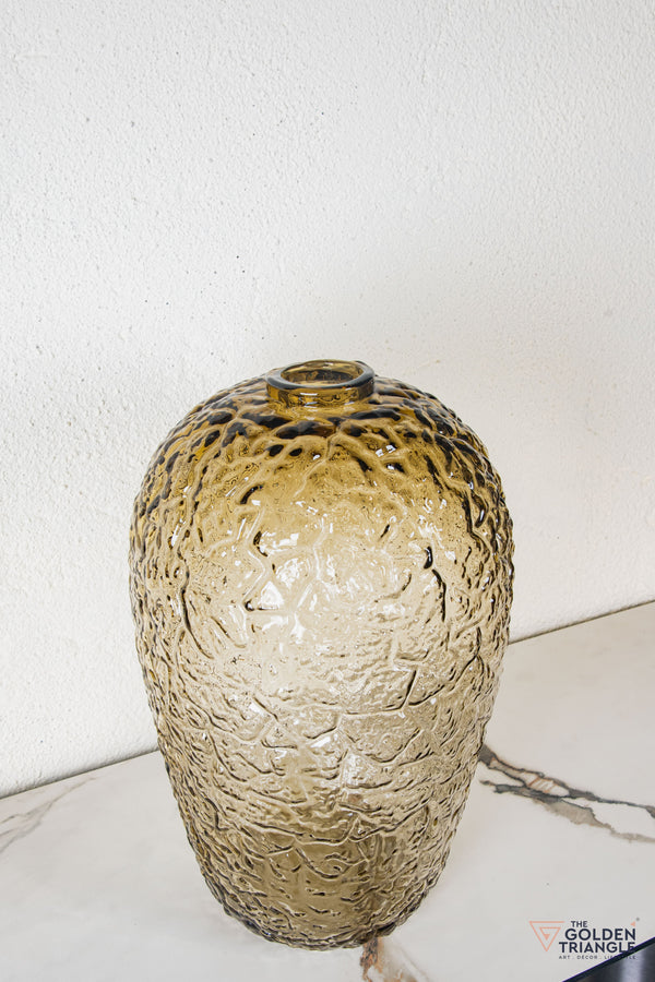 Davora Glass Vase - Brown - Small