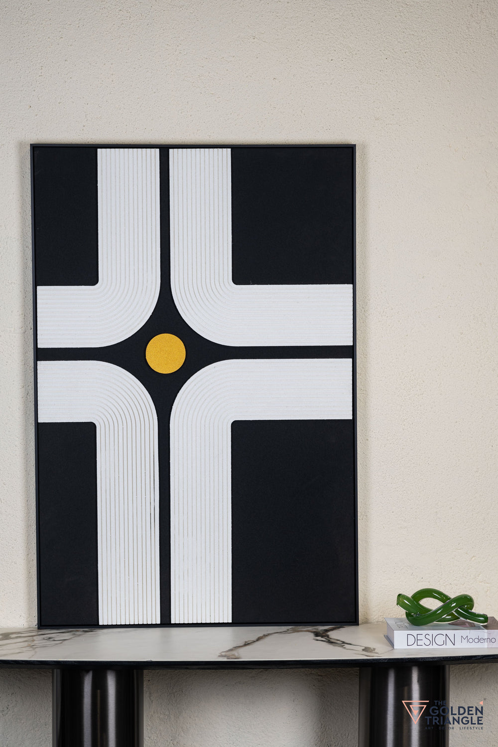 Textured Abstract 3D Wall Art Frame - Black