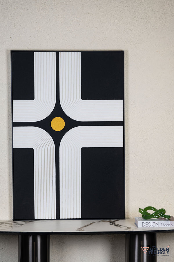 Textured Abstract 3D Wall Art Frame - Black