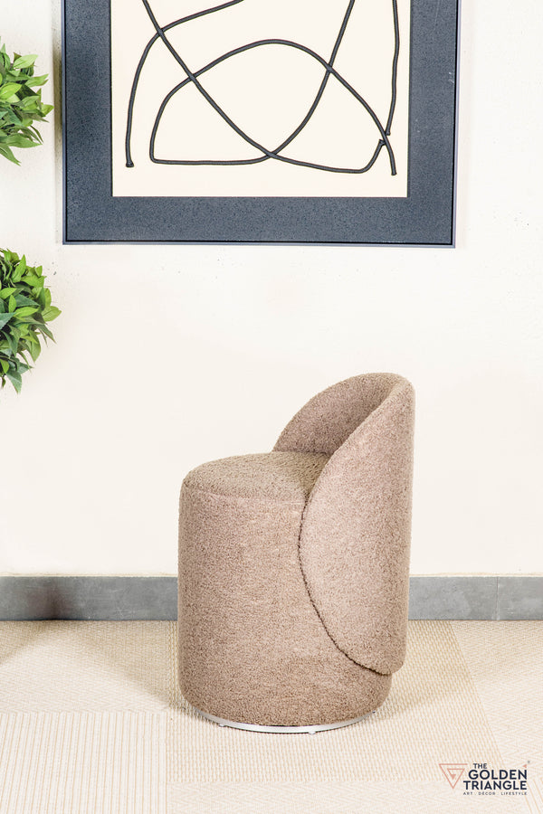 Orella Pouffe with Backrest & Swivel - Mocha