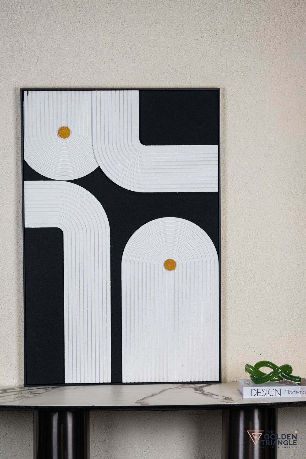 Textured Abstract 3D Wall Art Frame - Black