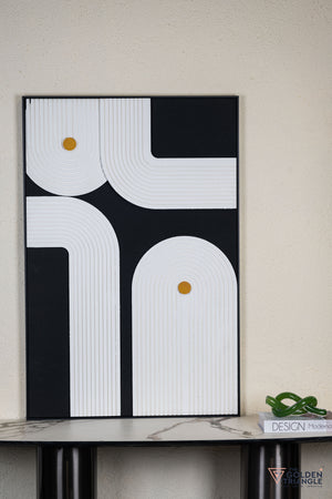 Textured Abstract 3D Wall Art Frame - Black