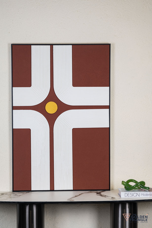 Textured Abstract 3D Wall Art Frame - Brown