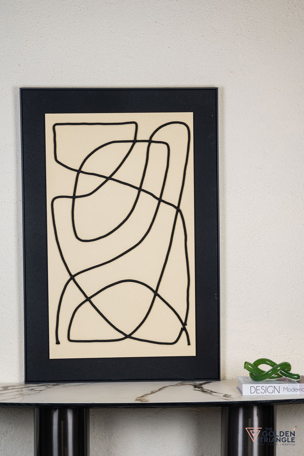 Textured Abstract 3D Wall Art Frame - Black