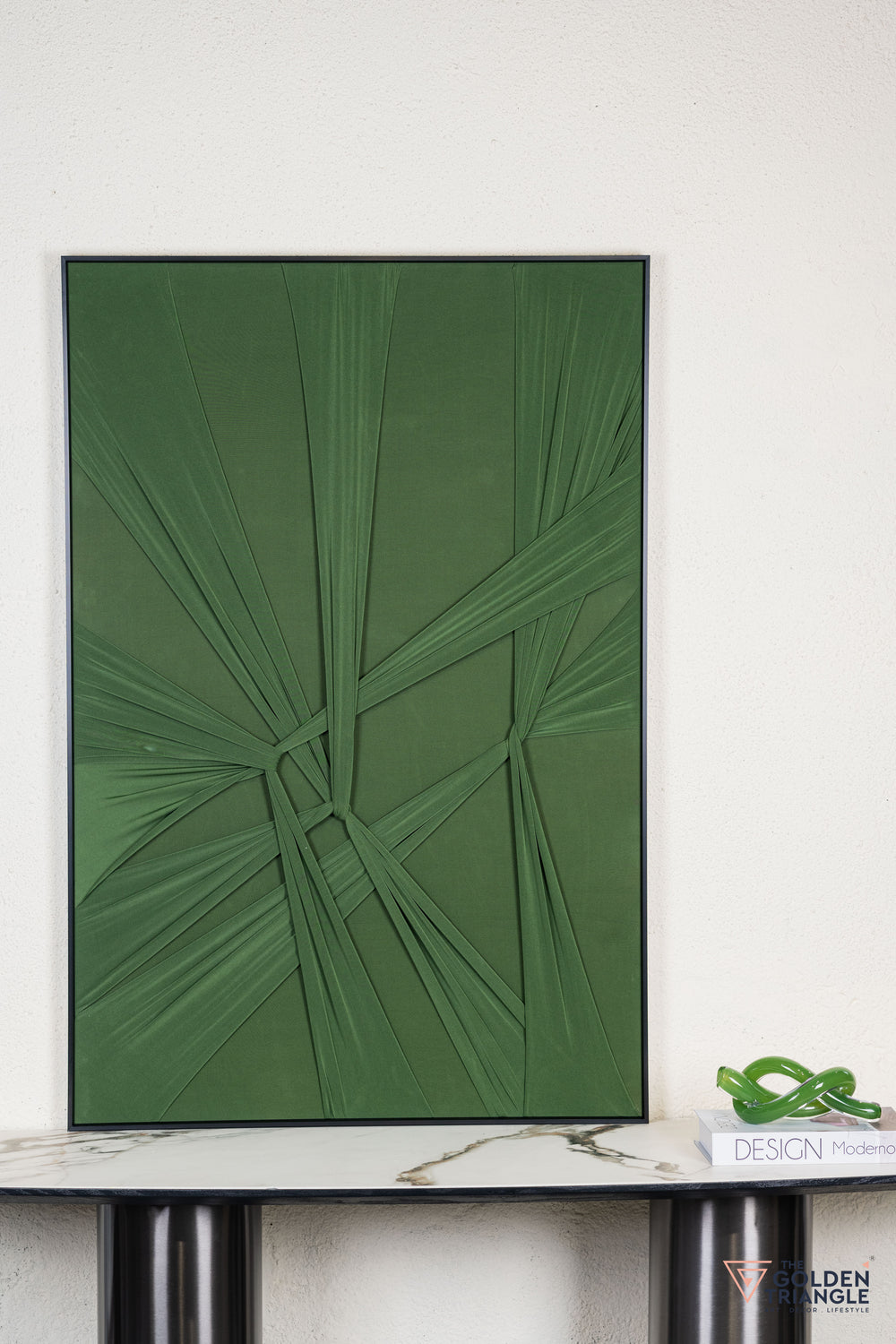 Cloth Abstract 3D Wall Art Frame - Green