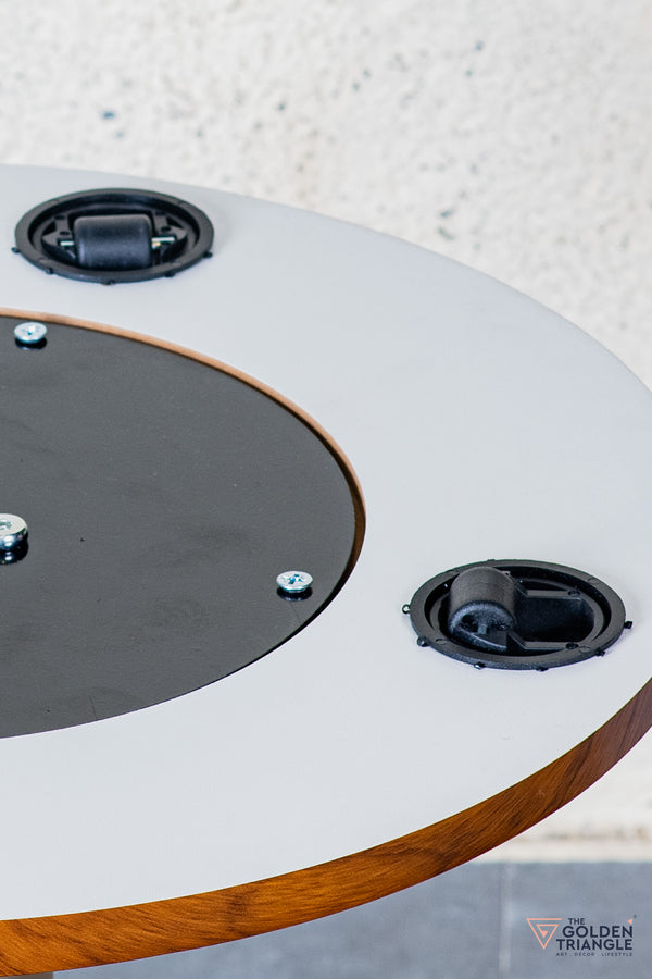 Cortado Adjustable Side Table with Wheels - Tan