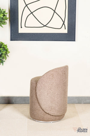 Orella Pouffe with Backrest & Swivel - Mocha
