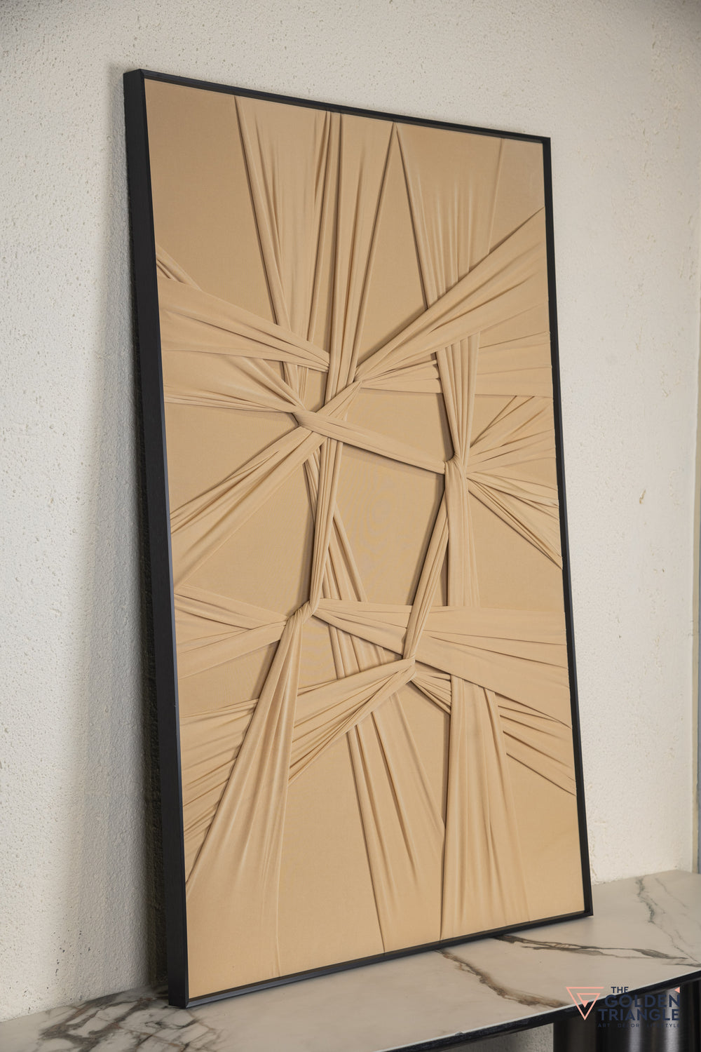 Cloth Abstract 3D Wall Art Frame - Beige