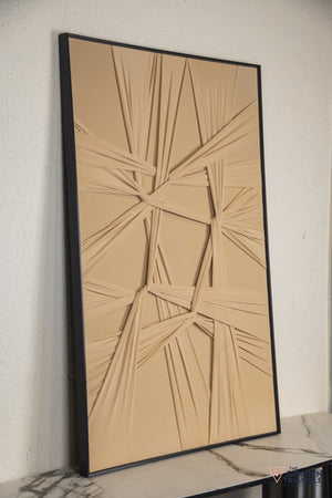 Cloth Abstract 3D Wall Art Frame - Beige