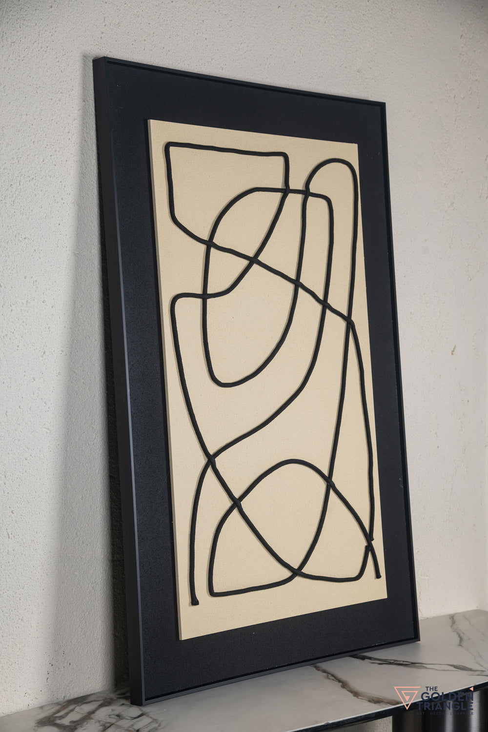 Textured Abstract 3D Wall Art Frame - Black