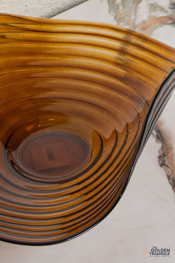 Opaline Glass Fruit Bowl  - Amber