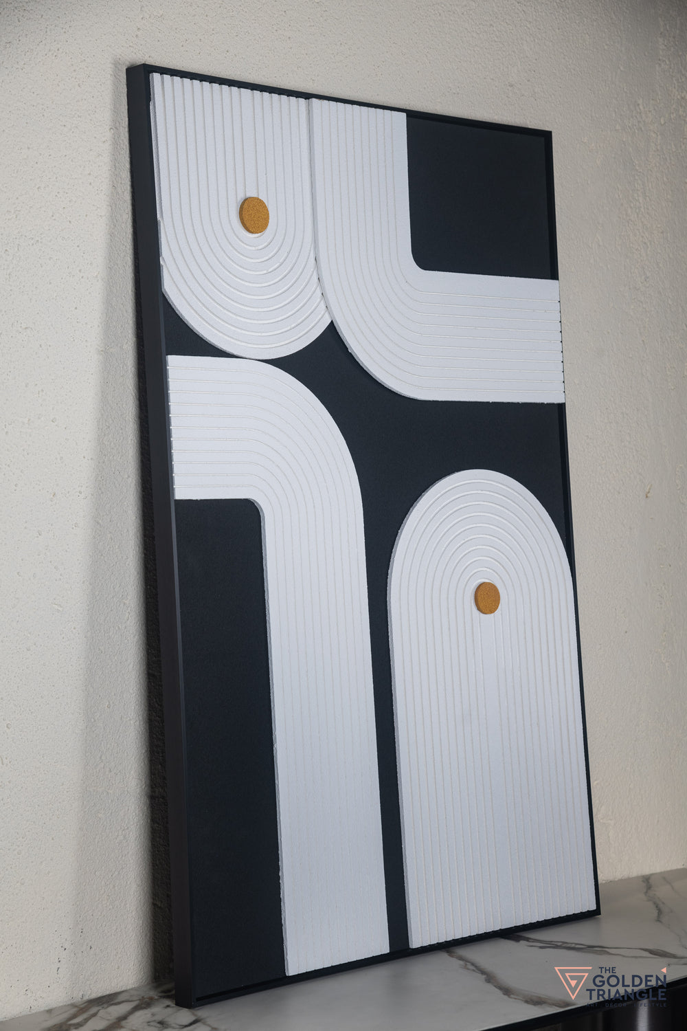 Textured Abstract 3D Wall Art Frame - Black