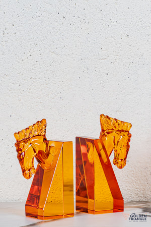 Zane Crystal Bookend - Orange
