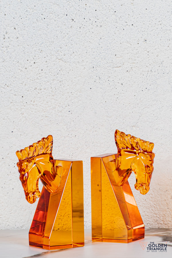 Zane Crystal Bookend - Orange