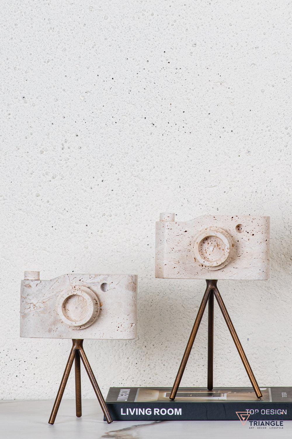 Axis Travertine Camera Tabletop Decor