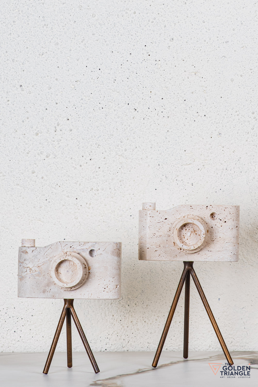 Axis Travertine Camera Tabletop Decor