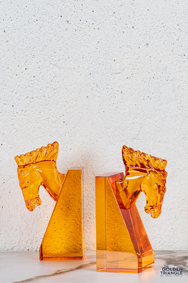 Zane Crystal Bookend - Orange