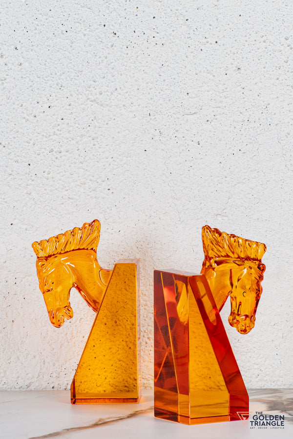 Zane Crystal Bookend - Orange