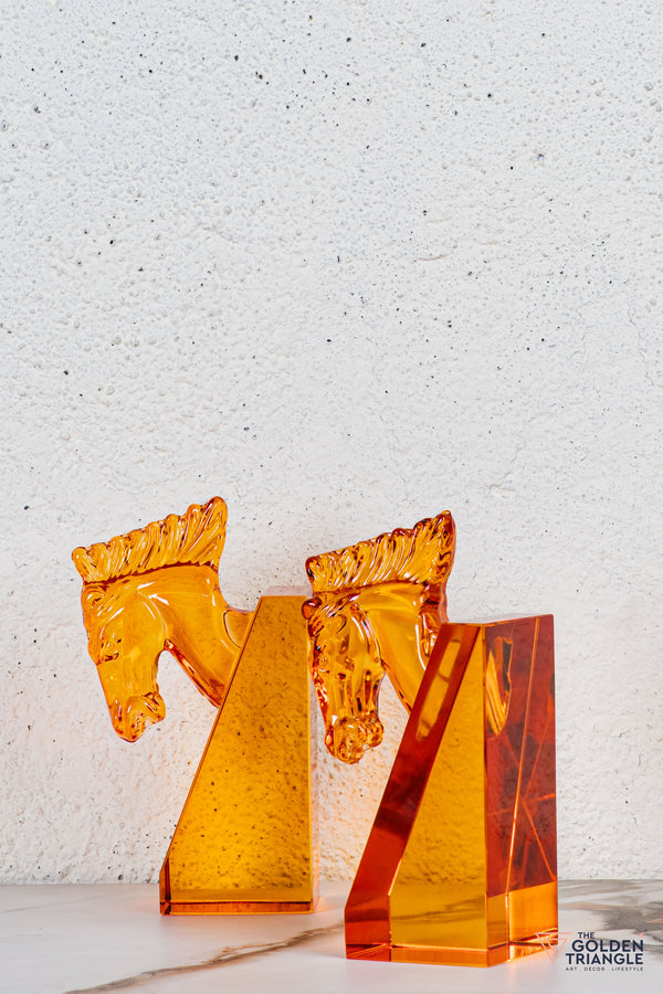 Zane Crystal Bookend - Orange
