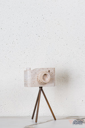 Axis Travertine Camera Tabletop Decor