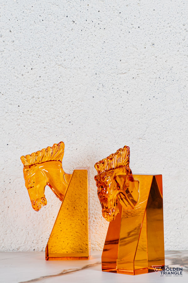 Zane Crystal Bookend - Orange