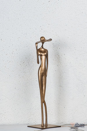 Kiki Lady With Hat Tabletop Decor  - Gold