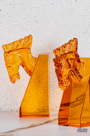 Zane Crystal Bookend - Orange