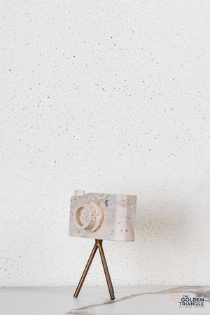 Axis Travertine Camera Tabletop Decor