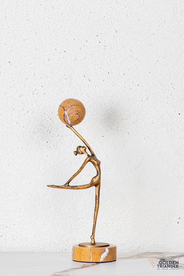 Zovra Gymnast Sculpture - Antique Gold