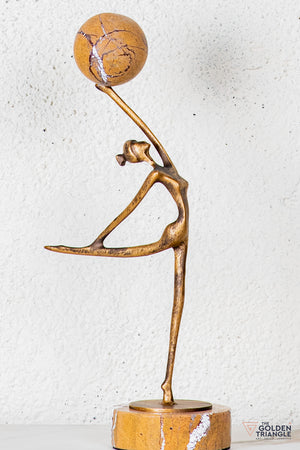 Zovra Gymnast Sculpture - Antique Gold
