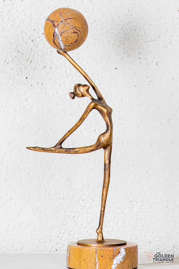 Zovra Gymnast Sculpture - Antique Gold