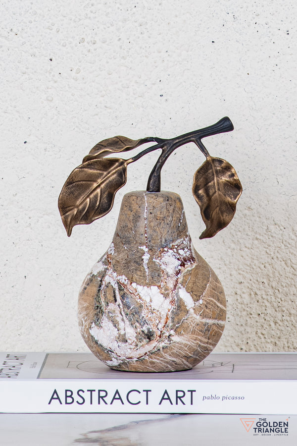Eden Marble Pear TableTop Decor - Dark Brown