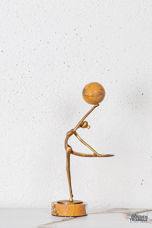 Zovra Gymnast Sculpture - Antique Gold