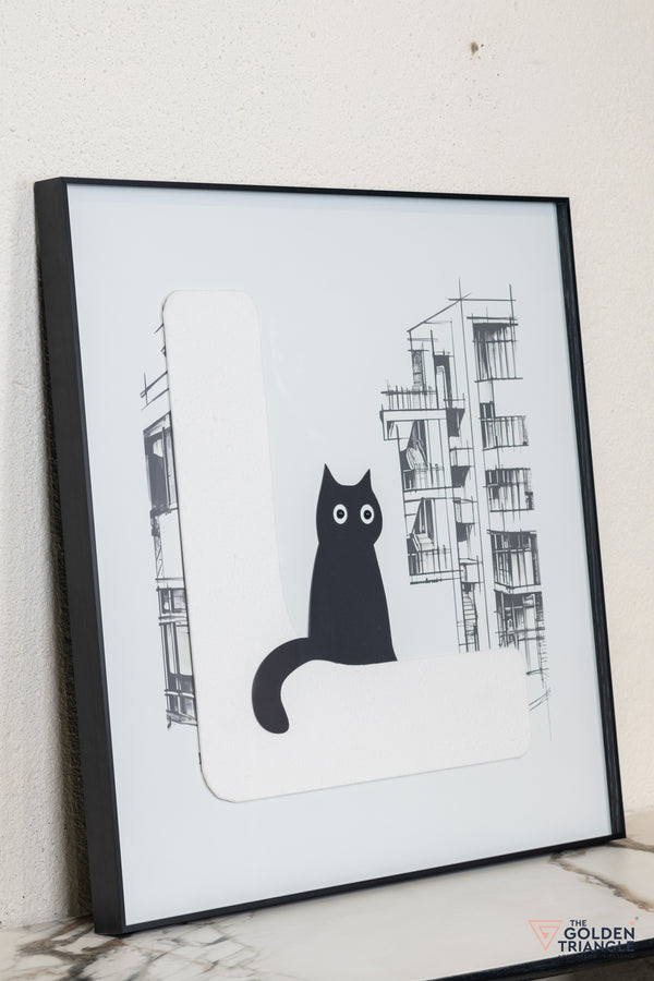 Cat Abstract 3D Wall Art Frame - E