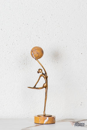 Zovra Gymnast Sculpture - Antique Gold