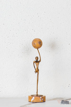 Zovra Gymnast Sculpture - Antique Gold